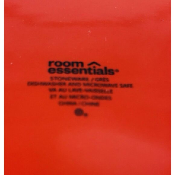 Room Essentials ANGLED RIM ORANGE FLAME White Trim Stoneware Dinner Plates Set 3 - Picture 8 of 16